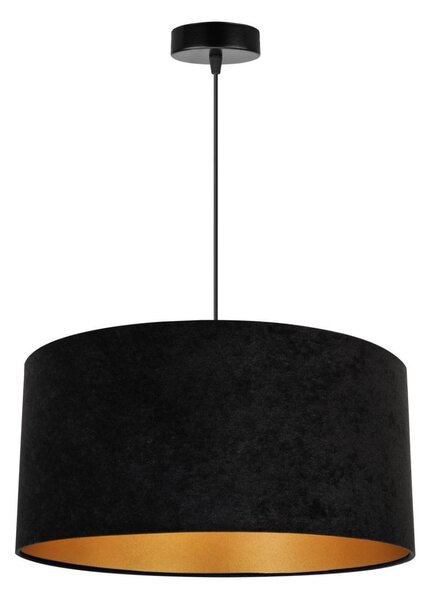 Závěsné svítidlo Mediolan, 1x černé/zlaté textilní stínítko, (fi 44cm)