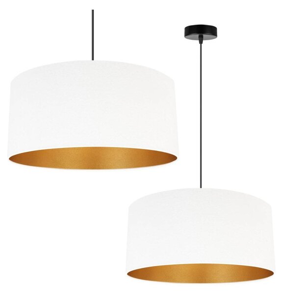 Závěsné svítidlo Mediolan, 1x bílé/zlaté textilní stínítko, (výběr ze 2 barev konstrukce), (fi 44cm)