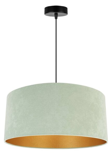 Závěsné svítidlo Mediolan, 1x pistáciové/zlaté textilní stínítko, (výběr ze 2 barev konstrukce), (fi 44cm)