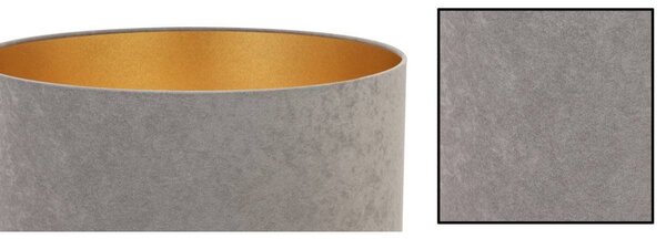 Závěsné svítidlo Mediolan, 1x šedé/zlaté textilní stínítko, (fi 44cm)