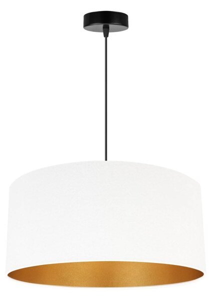 Závěsné svítidlo Mediolan, 1x bílé/zlaté textilní stínítko, (výběr ze 2 barev konstrukce), (fi 44cm)