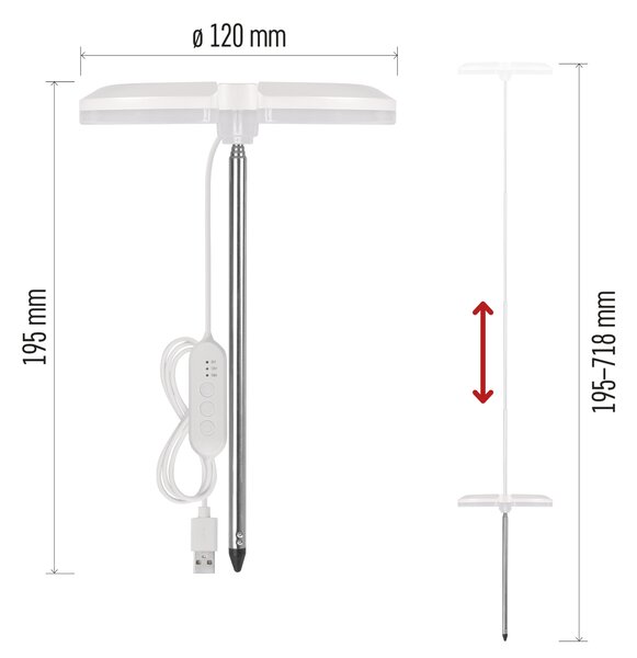 Pěstební lampa GROW Z7902 bílá