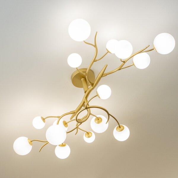 Brilagi - LED Přisazený lustr MISTEL 15xG9/3W/230V zlatá/bílá