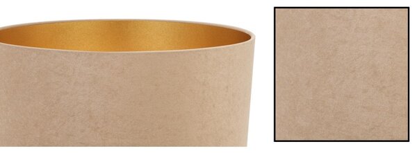 Závěsné svítidlo Mediolan, 1x tmavě obéžové/zlaté textilní stínítko, (výběr ze 2 barev konstrukce), (fi 44cm)