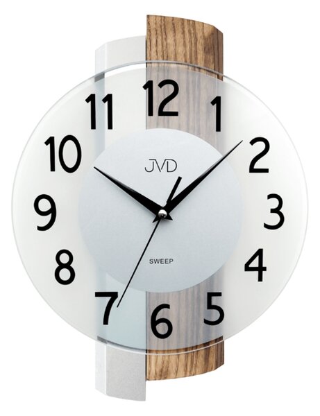 JVD Nástěnné netikající tiché skleněné hodiny JVD NS19043.2 POSLEDNÍ STAŇKOV SKLAD (Nástěnné netikající tiché skleněné hodiny JVD NS19043.2)