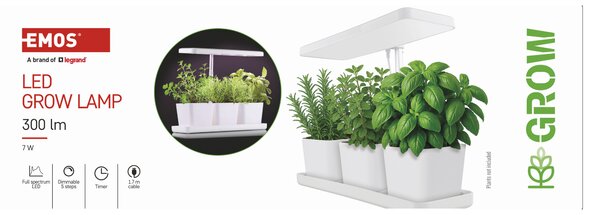 Pěstební lampa GROW Z7904 bílá