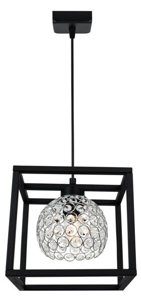 Závěsné svítidlo Crystal Cage, 1x stříbrné křišťálové stínítko v kovovém rámu