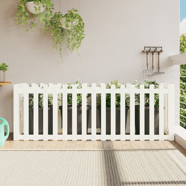 Vyvýšený záhon plotový design bílý 200x50x70 cm masiv borovice