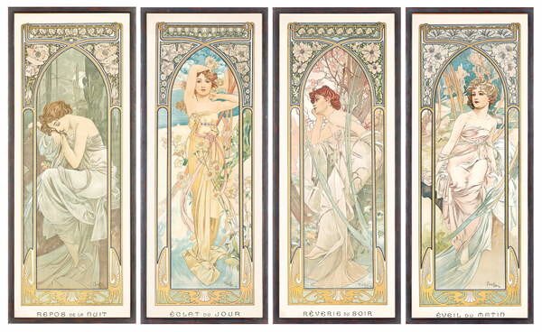 Obrazová reprodukce The Times of the Day; Les heures du jour , 1899, Mucha, Alphonse Marie