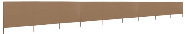 9dílná zástěna proti větru textil 1200 x 160 cm taupe