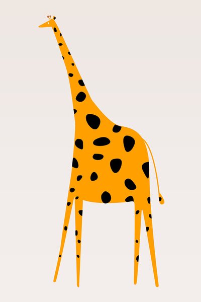 Ilustrace Cute Giraffe, Kubistika, (26.7 x 40 cm)