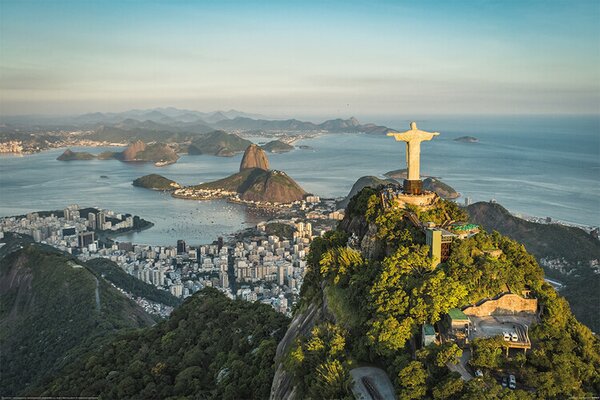 Plakát, Obraz - Rio de Janeiro - Christ and Botafogo Bay