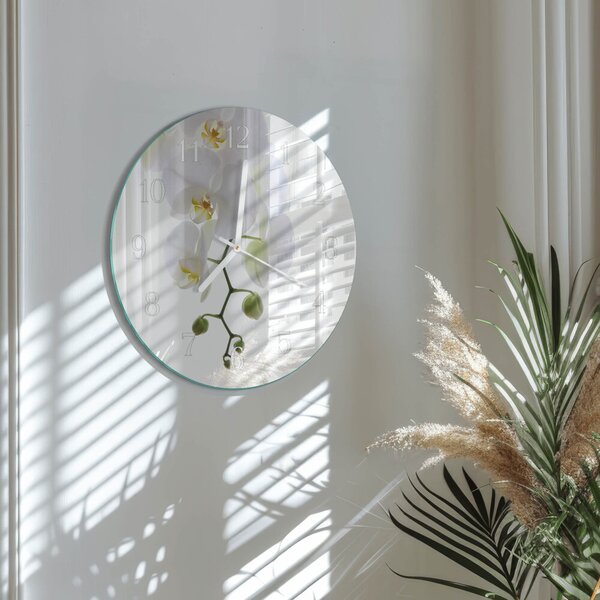 Skleněné hodiny na stěnu Orchidej zsob-fi30-00082778