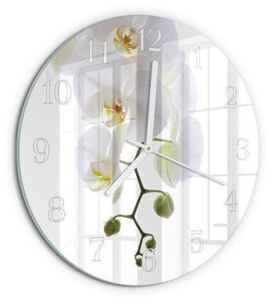 Skleněné hodiny na stěnu Orchidej zsob-fi30-00082778