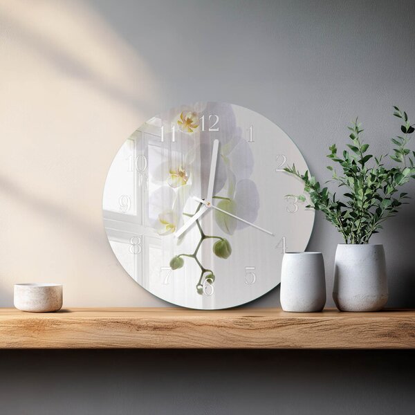 Skleněné hodiny na stěnu Orchidej zsob-fi30-00082778