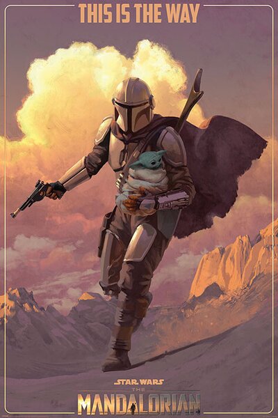 Plakát, Obraz - Star Wars: The Mandalorian - On The Run