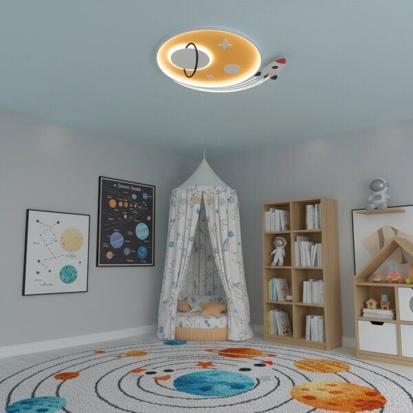 Brilagi -LED Dětské stropní svítidlo STARSHIP LED/64W/230V 3000/4500K žlutá