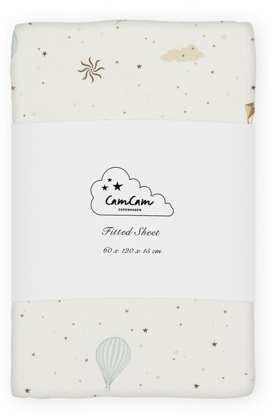 Slonovinové napínací dětské prostěradlo do postýlky z Bio bavlny 60x120 cm Dreamland – Cam Cam Copenhagen