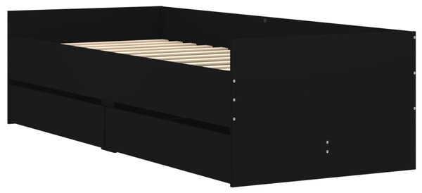 Rám postele se zásuvkami černý 75 x 190 cm Small Single 3207358