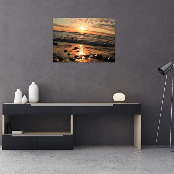 Obraz - Západ slunce do oceánu (70x50 cm)