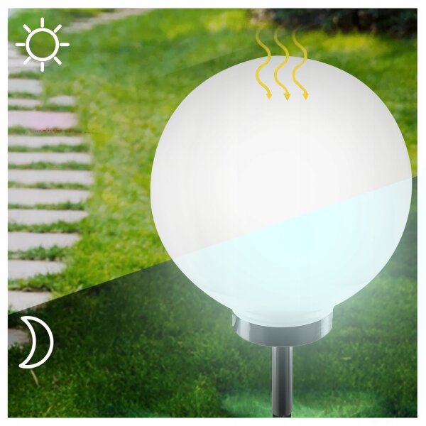 LED Solární lampa LED/1,2V 6500K 200 mAh pr. 25 cm IP44 bílá/černá