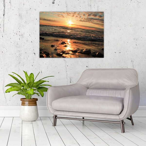 Obraz - Západ slunce do oceánu (70x50 cm)