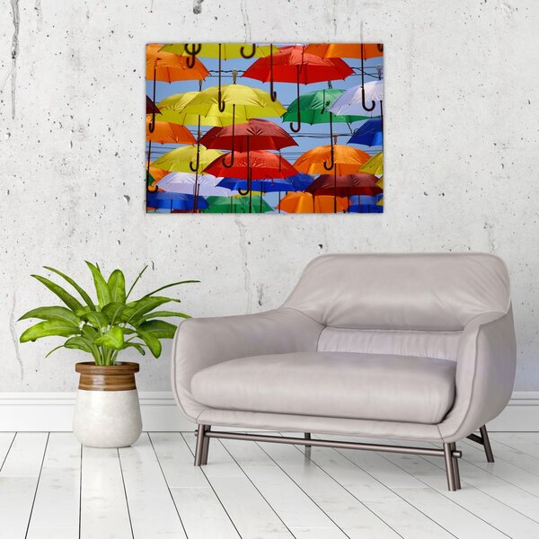 Obraz barevných deštníků (70x50 cm)