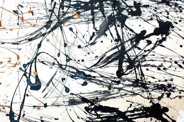 Plakát, Obraz - Pollock Inspired Grey Splash