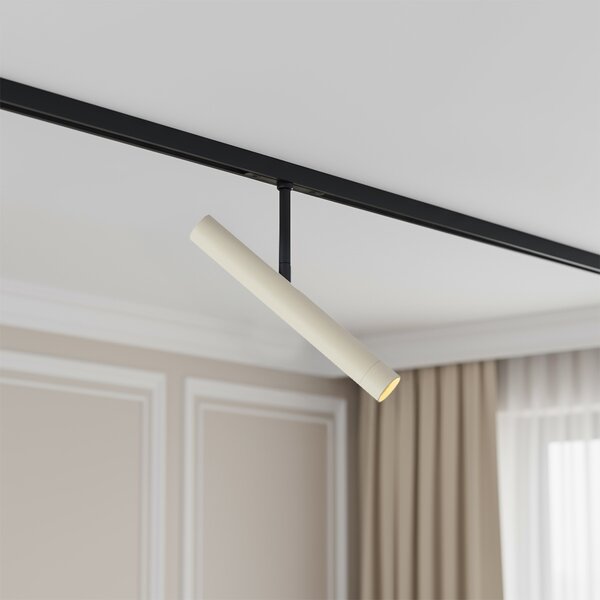 Moderní bodové svítidlo béžové s černou pro 1fázový kolejnicový systém - Slimline Avery