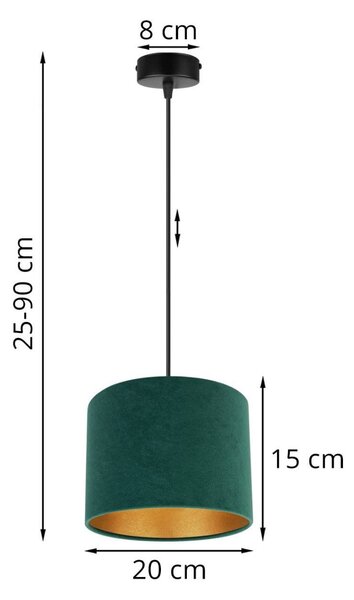 Závěsné svítidlo Mediolan, 1x textilní stínítko (výběr z 10 barev), (výběr ze 3 barev konstrukce), g