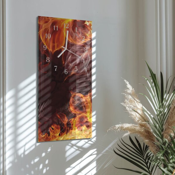 Skleněné hodiny vertikální Květy ohně zsppb-30x60-00080391