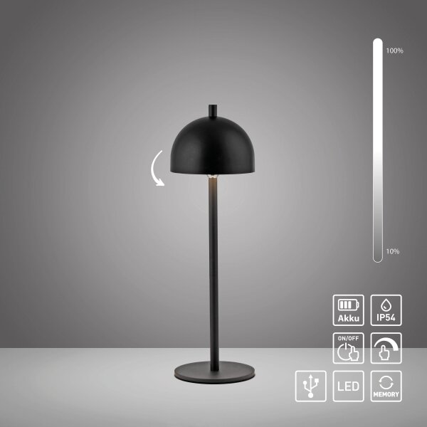 Schöner Wohnen 19244-18 - LED Stm. stolní lampa BELLIS LED/2,5W/5V IP54 černá