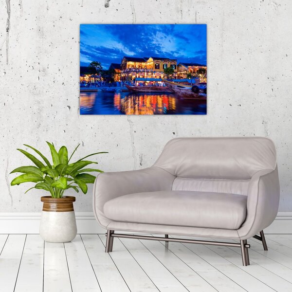 Obraz nočního města Hoi An, Vietnam (70x50 cm)