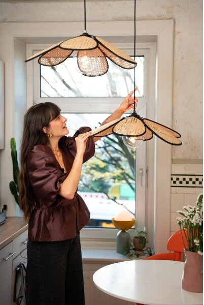 Osram - Lustr na lanku DECOR RATTAN 1xE27/15W/230V pr. 58 cm béžová/černá