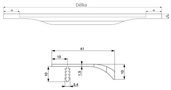 In-Design Nábytková úchytka Sophia imitace nerezi Rozměr úchytky (mm): 146