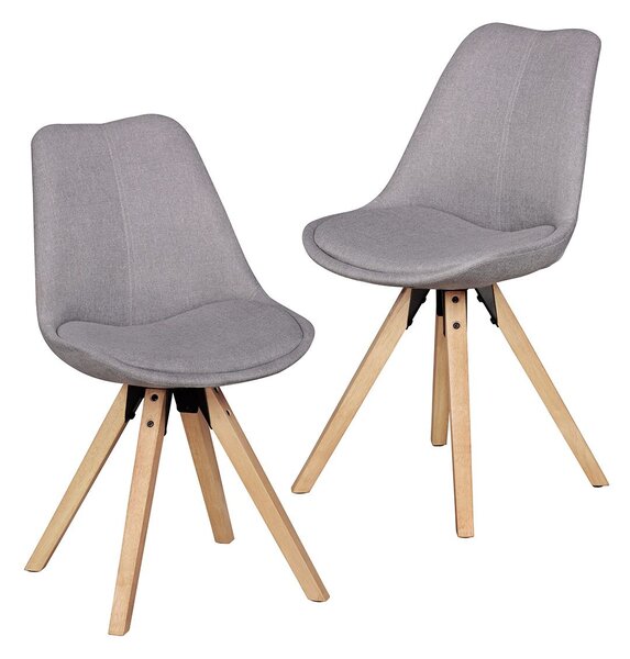 Wohnling Retro židle, 2 kusy (světle šedá) (100235619004)