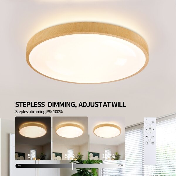 Brilagi-LED Stmívat. svítidlo GLASS POOL DOUBLE LED/60W/230V 50 cm dek. dřeva+DO