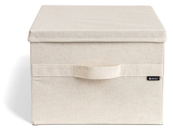 Béžový látkový úložný box s víkem 36x46x25 cm Soft Storage Large – Bigso