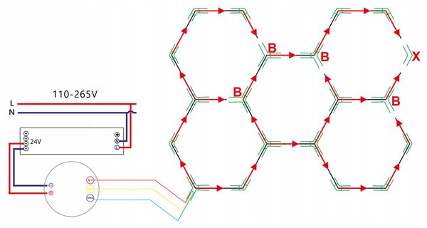 AG HEXAGON RGB 180W LED lampa pro osvětlení panelů, dílna, domácnost + aplikace pro dálkové ovládání