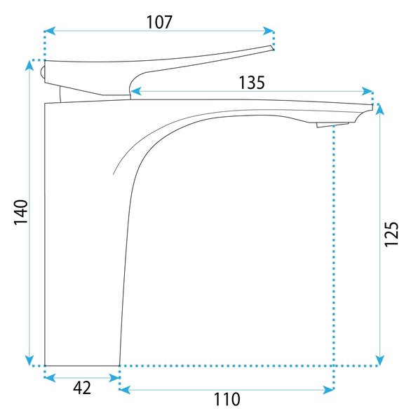 Rea Vision Premium, umyvadlová baterie h-140, měděná matná, REA-B6343
