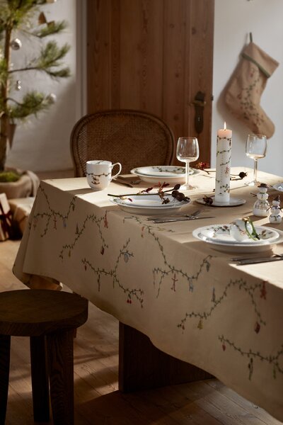 Kähler Design Vánoční ubrus Hammershøi Christmas Sand - 150 x 220 cm KD554