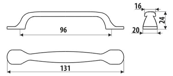 In-Design Nábytková úchytka SORIA – černá matná Rozteč úchytky (mm): 96