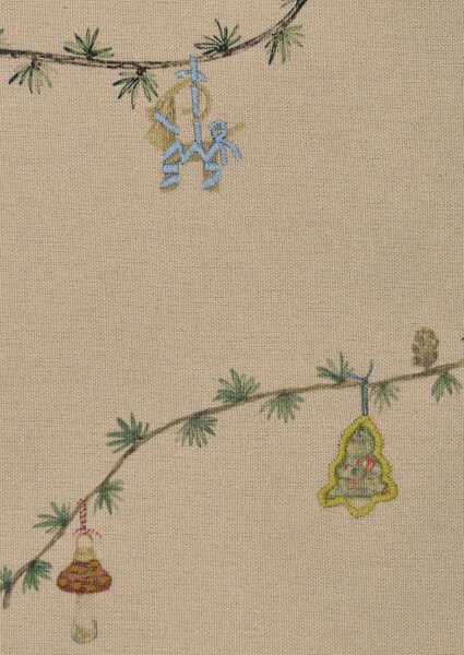 Kähler Design Vánoční ubrus Hammershøi Christmas Sand - 150 x 220 cm KD554
