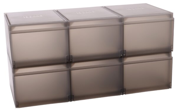 Joseph Joseph Set šesti šedých plastových úložných boxů na boty Shoecase
