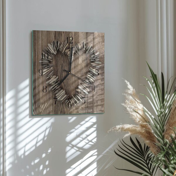 Skleněné hodiny na stěnu Srdce zskc-30x30-00179351