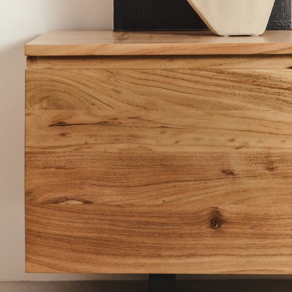 LÉTO -15% Kave Home Dřevěný TV stolek Uxue 200 x 40 cm