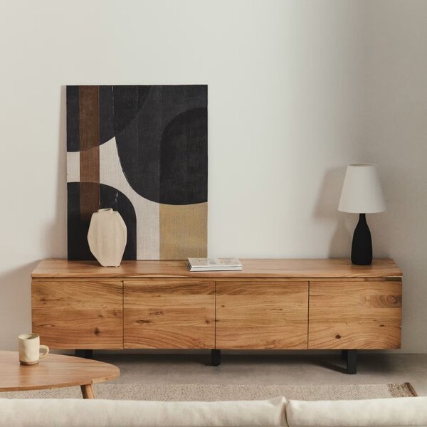 LÉTO -15% Kave Home Dřevěný TV stolek Uxue 200 x 40 cm