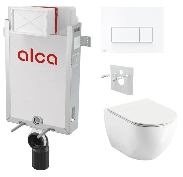 Alcadrain Set modul k zazdění, WC Urban City, sedátko s tlač.bílá lesk M570 KAE012 1 set