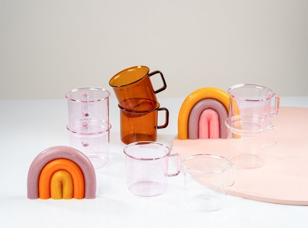 Muurla Hrnek Glass 0,35l, růžový