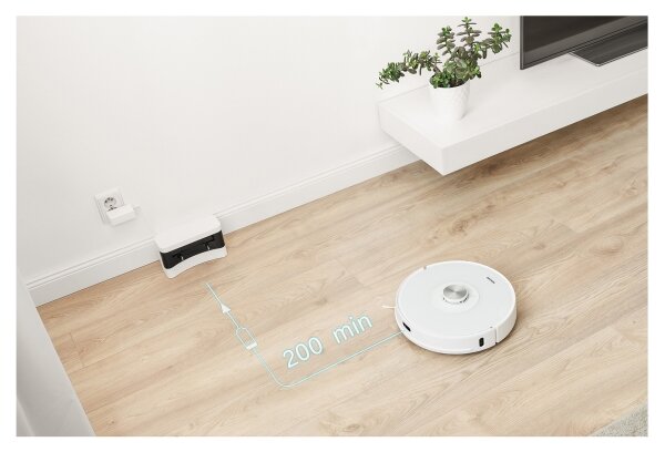 Sencor- Robotický vysavač s mopem 2v1 50W/5000 mAh Wi-Fi bílá + dálkové ovládání